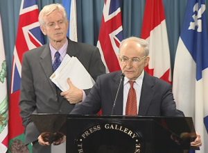 Former Canadian minister David Kilgour (left) and human rights lawyer David Matas